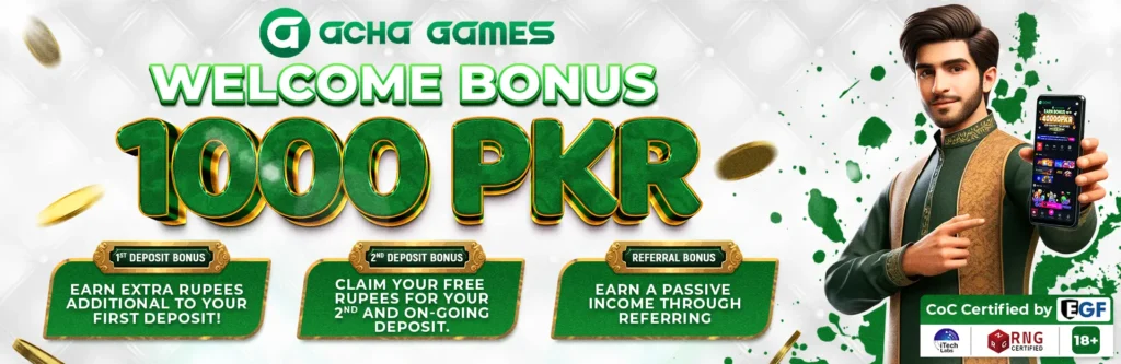 acha games welcome Bonus banner
